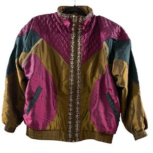 Vintage Westbound Petites Color Block Windbreaker Jacket Size Medium